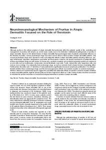 Review  Biomol Ther 20(6), [removed]Neuroimmunological Mechanism of Pruritus in Atopic Dermatitis Focused on the Role of Serotonin