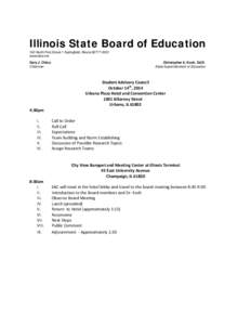Illinois State Board of Education Student Advisory Council Agenda, October 14, 2014