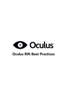 Oculus Rift Best Practices