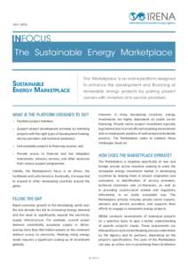 JULYThe Sustainable Energy Marketplace Sustainable Energy Marketplace