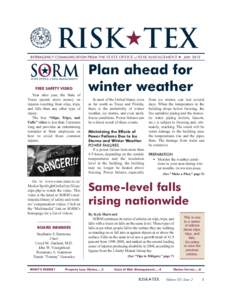 RISK 0 TEX JAN[removed]INTERAGENCY COMMUNICATION FROM THE STATE OFFICE of RISK MANAGEMENT 0 APRIL[removed]m Plan ahead for