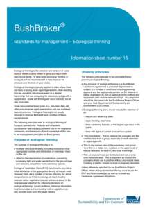 BushBroker-Standards for management - ecological thinning