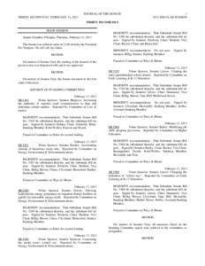 JOURNAL OF THE SENATE THIRTY SECOND DAY, FEBRUARY 14, [removed]REGULAR SESSION