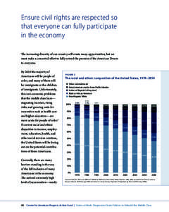 Ensure civil rights are respected so that everyone can fully participate in the economy The increasing diversity of our country will create many opportunities, but we must make a concerted effort to fully extend the prom
