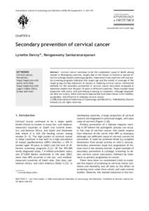 International Journal of Gynecology and ObstetricsSupplement 1), S65---S70  www.elsevier.com/locate/ijgo CHAPTER 6