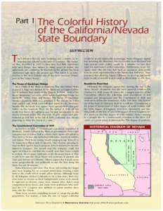 Part 1  The Colorful History of the California/Nevada State Boundary John P. Wilusz, LS, PE