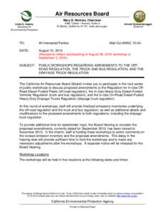 Air Resources Board Mary D. Nichols, Chairman 9480 Telstar • Avenue, Suite 4 El Monte, California[removed]www.arb.ca.gov  Linda S. Adams