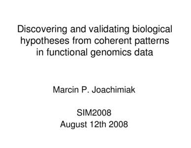 MicrobesOnline Microarray Workshop