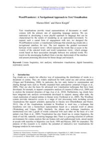 This article has been accepted for publication by Edinburgh University Press in Corpora. Volume 10, Issue 1, PageAprilhttp://dx.doi.orgcorWordWanderer: A Navigational Approach to Text V