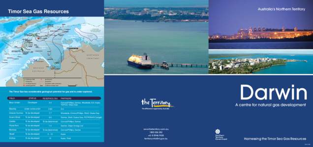 Australia’s Northern Territory  Timor Sea Gas Resources Dili  EASTERN
