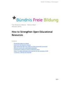 Bündnis Freie Bildung - Positionspapier  Free Education Alliance – Position Paper (February[removed]How to Strengthen Open Educational