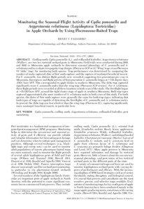 SAMPLING  Monitoring the Seasonal Flight Activity of Cydia pomonella and