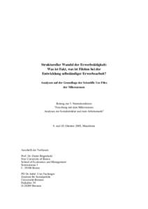 Struktureller Wandel der Erwerbstätigkeit: Was ist Fakt, was ist Fiktion bei der Entwicklung selbständiger Erwerbsarbeit? Analysen auf der Grundlage der Scientific Use Files der Mikrozensen