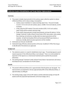 Town of Woodburn SRF Project No[removed]Green Project Reserve Business Case