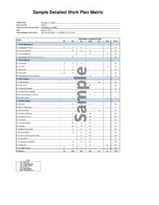 Sample Detailed Work Plan Matrix Project Name: 