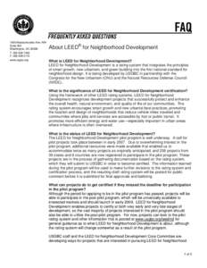 Microsoft Word - 11 LEED for neighborhood development FAQ.doc