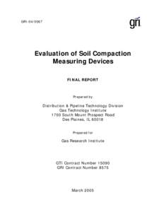 Evaluation of Soil Compaction Measuring Devices