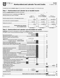 NL428  Newfoundland and Labrador Tax and Credits T1 General – 2002