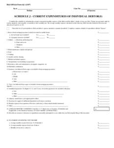 B6J - Schedule J - Current Expenditures of Individual Debtor(s)