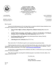 STATE OF NEW YORK UNIFIED COURT SYSTEM NINTH JUDICIAL DISTRICT RICHARD J. DARONCO WESTCHESTER COUNTY COURTHOUSE 111 DR. MARTIN LUTHER KING, JR., BOULEVARD