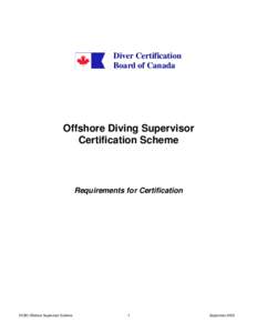 Diver Certification Board of Canada Offshore Diving Supervisor Certification Scheme