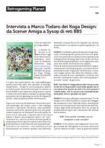 Intervista a Marco Todaro dei Koga Design: da Scener Amiga a Sysop di reti BBS
