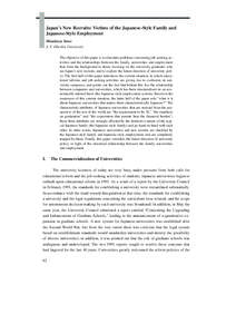 Japan’s New Recruits: Victims of the Japanese-Style Family and Japanese-Style Employment Masakazu Yano J. F. Oberlin University The objective of this paper is to elucidate problems concerning job-seeking activities and