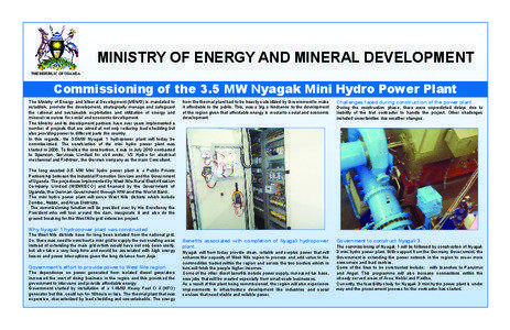 MINISTRY OF ENERGY AND MINERAL DEVELOPMENT THE REPUBLIC OF UGANDA