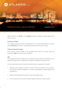 PRODUCTIO N & S ALES REPORT J ANU ARY 2013 mining  PRODUCTION & SALES REPORT