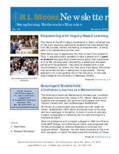 Newsletter  Strengthening Mathematics Education No. 13  January 2016