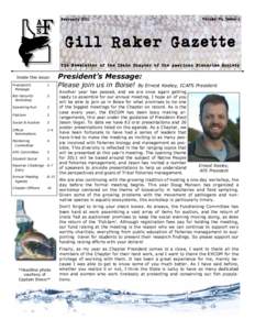 Volume 30, Issue 1  February 2011 Gill Raker Gazette The Newsletter of the Idaho Chapter of the American Fisheries Society