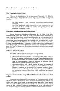 230  Biological Control Against the Carob Moth in Tunisia Mass Trapping in Packing Houses