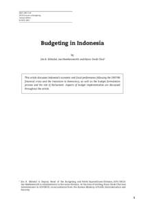 Public finance / Indonesia / Budget / Government debt / Public economics / Government / International relations / Decentralization / United States federal budget / Public administration / Budgets / Budget process