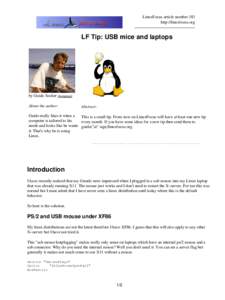LinuxFocus article number 383 http://linuxfocus.org LF Tip: USB mice and laptops  by Guido Socher (homepage)