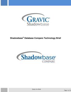 Shadowbase® Database Compare Technology Brief  Gravic, Inc. Brief Page 1 of 10