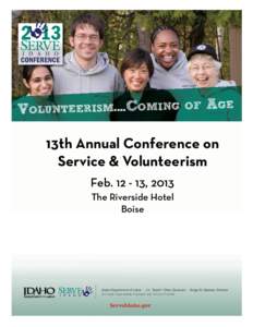 2 13 CONFERENCE VOLUNTEERISM....COMING  OF