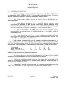 METHOD 3610B ALUMINA CLEANUP 1.0 SCOPE AND APPLICATION