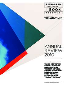 In association with  ANNUAL REVIEW 2010 “WHEN YOU’RE THE