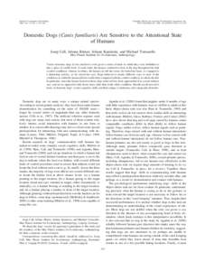 Journal of Comparative Psychology 2003, Vol. 117, No. 3, 257–263 Copyright 2003 by the American Psychological Association, Inc/$12.00 DOI: 