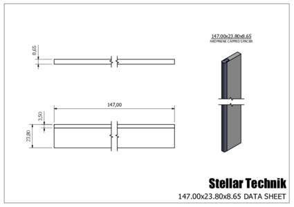 147.00x23.80x8.65 8,65 NEOPRENE CAPPED SPACER  23,80