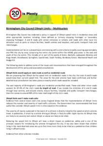 Microsoft Word - Birmingham City Council 20 mph Mythbusters Nov 14 Final