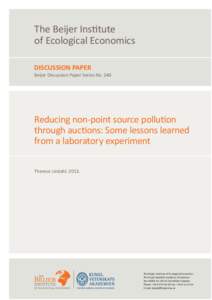 The Beijer Ins tute of Ecological Economics DISCUSSION PAPER Beijer Discussion Paper Series NoReducing non-point source pollu on