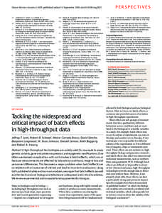 Tackling the widespread and critical impact of batch effects in high-throughput data