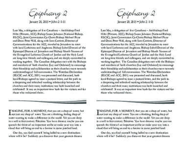 Epiphany 2  Epiphany 2 January 20, 2013 • John 2: 1-11