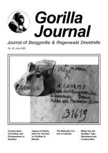 Gorilla Journal Journal of Berggorilla & Regenwald Direkthilfe No. 30, June 2005