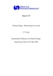 Reprint 707  Climate Change - Meteorologists in Action C.Y. Lam