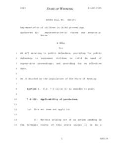 2013 General Session - Introduced Version - HB0154 - Representation of children in CHINS proceedings.