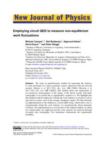 Employing circuit QED to measure non-equilibrium work fluctuations Michele Campisi1,5 , Ralf Blattmann1 , Sigmund Kohler2 , 1 ¨ David Zueco3,4 and Peter Hanggi