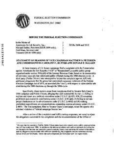 FEDERAL ELECTION COMMISSION WASHINGTON, D.C[removed]BEFORE THE FEDERAL ELECTION COMMISSION  rsi