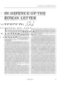 I N D E F E N C E O F T H E RO M A N L E T T E R  IN DEFENCE OF THE ROMAN LETTER BY DR JOHN R NASH